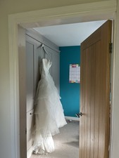 Mori Lee Ivory Wedding Dress Madeline Gardner Lined, Size UK 16 Tall Beautiful