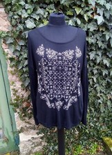 Next Ladies Top, size 14,loose, black with diamonte