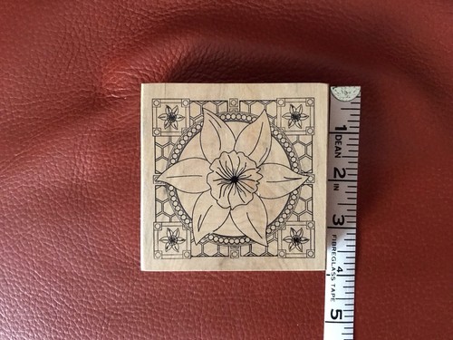 Wooden daffodil stamp - wooden,