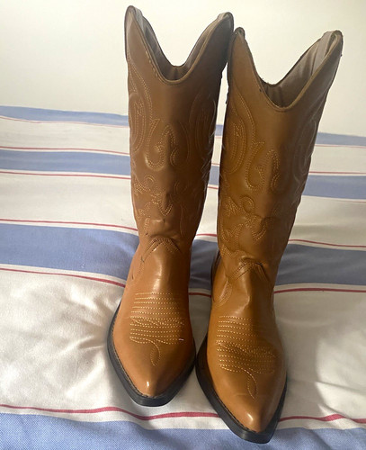 Women brown leather western - leather,
