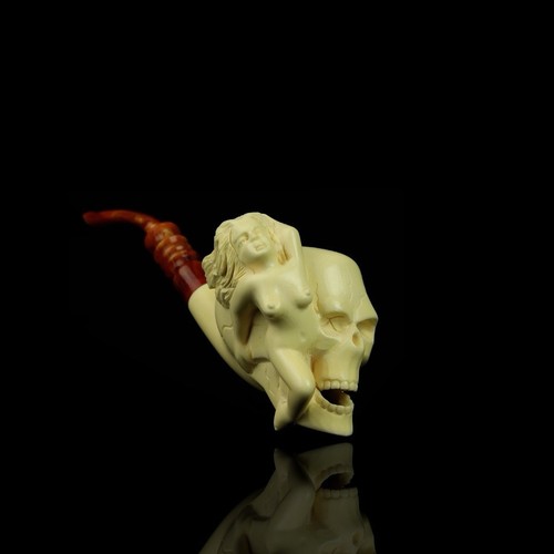 Skull nude lady pipe - &,