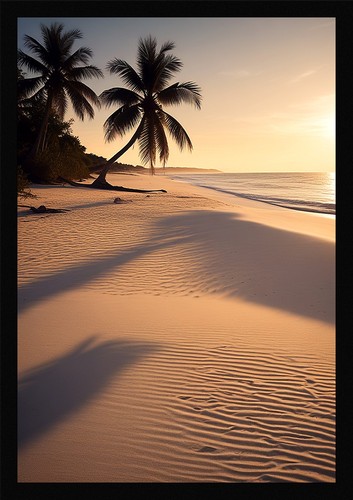 Serene tropical beach framed - tropical,