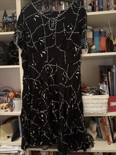 Hell Bunny 4xl Cotton Dress Black With Barbed Wire And Bat- VGC