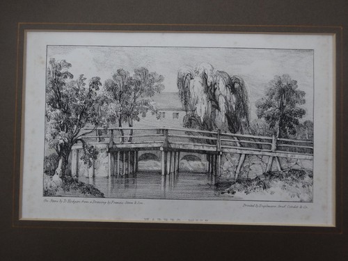 Original old print bookplate - original,