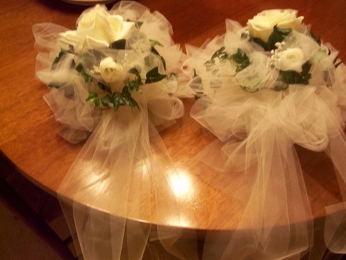 White wedding bows - white,
