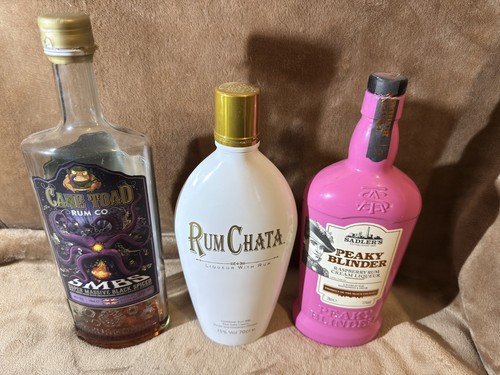 Empty rum bottles mixture - rum,