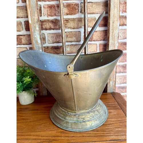 Brass coal scuttle bucket - brass,