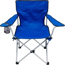 Portable Folding Camping Caravan Beach Garden Picnic BBQ Fishing Chair - Blue
