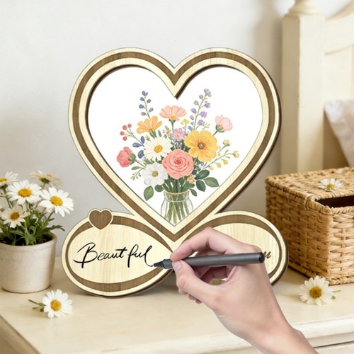 6x4 inch heart shaped wooden - inch,