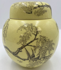 Mason's Ironstone Ginger Jar made for Twinings Yellow Black Trees            L13
