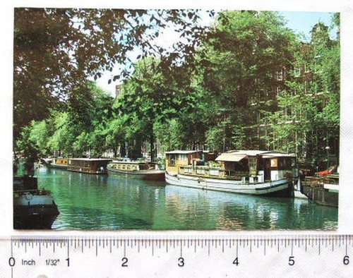 Old postcard houseboats - postcard, in