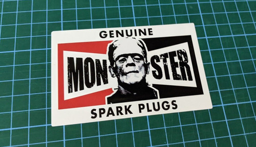 Monster spark plug decal - monster,