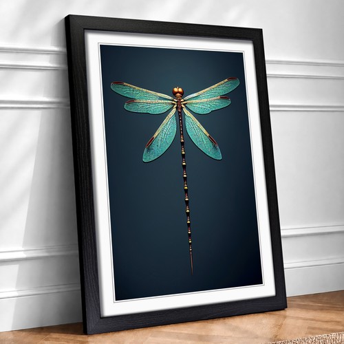 Dainty dragonfly framed - framed, wall