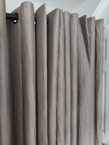 Eyelet curtains pair khaki - eyelet,