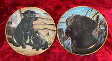 Black Labrador Plates Franklin Mint ‘Man's Best Friend’& ‘Like Father, Like Son’