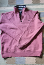 Crew Clothing Men's Sweatshirt  1/2 Zip Funnel Neck Long Sleeve Rose Medium