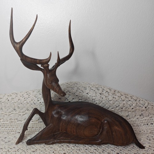 Vintage wooden stag deer - vintage, stag/deer