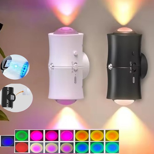 2pcs usb rechargeable rgb led - 2pcs,