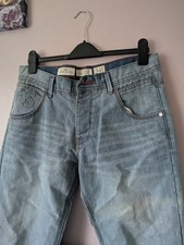 Mens Blue Denim Jeans 34 Long