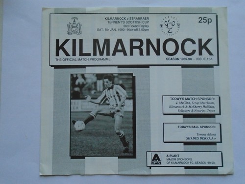 Kilmarnock stranraer 1989 90 - kilmarnock, 1989/90