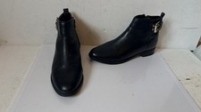 Faith black leather ankle - leather,