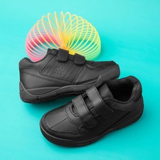 Trux Boys Shoes Black Kids School Easy Fasten SIZE