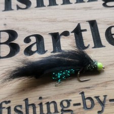 6 X Black Mamba Flies. Size 10 Hooks Fly Fishing Trout Flies BARBED HOOK