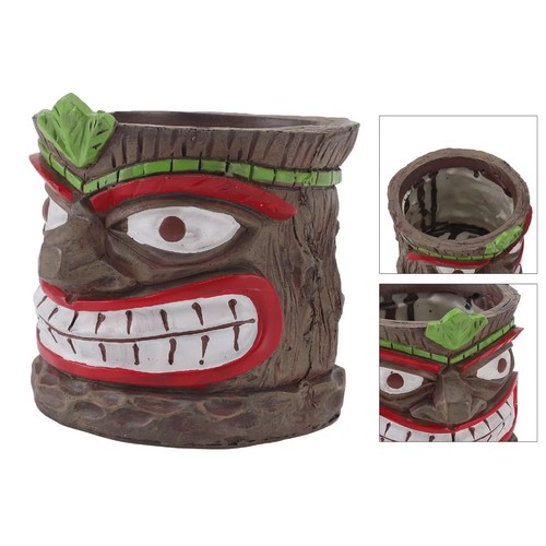 Tiki head mask planter plant - mask,