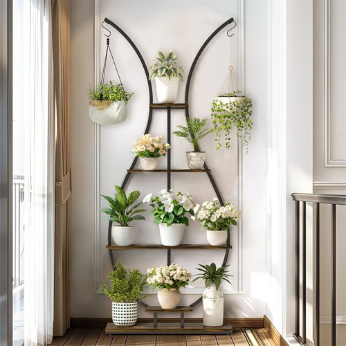 Tier curved plant stand with - 5-tier,