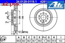X2 PCS FRONT BRAKE DISC SET
