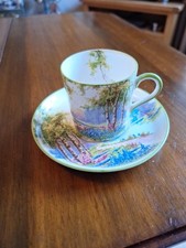 Vintage Aynsley Blue Bell Coffee Can and Saucer Bone China