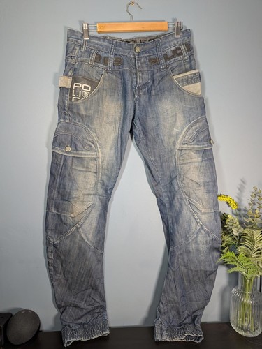Police light wash denim cargo - light,