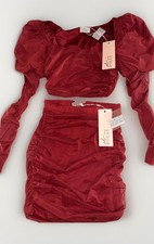 Oh Polly Burgundy Skirt Set