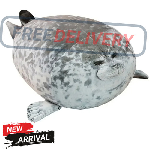 Giant seal plush toy - seal, grey
