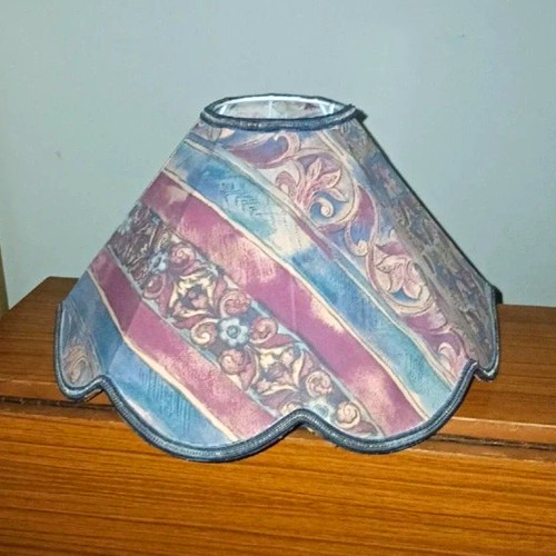Fabric lampshade blue pink - fabric,