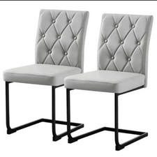 2pcs Faux Leather Suede Dining