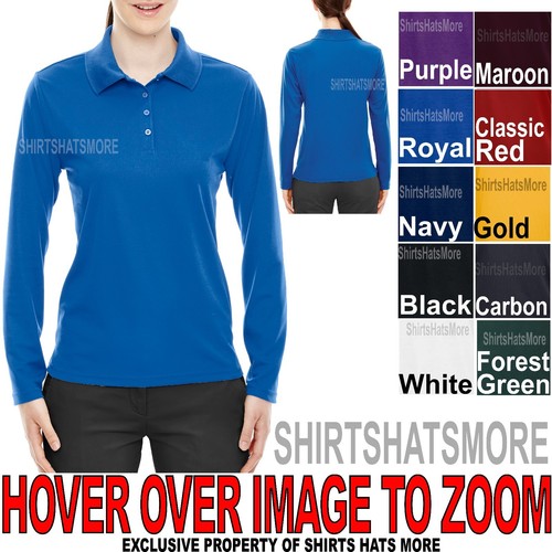 Ladies long sleeve polo - long,