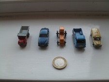 LESNEY TOYS - 5 Small Vehicles JAGUAR, TIPPER TRUCK, AMBULANCE, VAN, TRACTOR