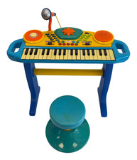 FUN YEAR Light-Up Kids Toy Keyboard Piano Stool Mic Musical Play - K5 O708