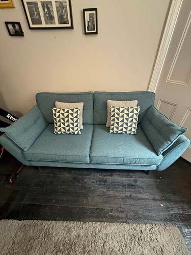 Blue solid fabric - upholstery, 3