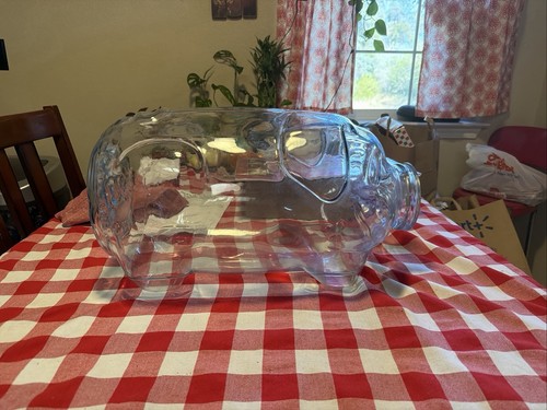Libbey glass piggy bank jar - glass,