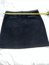 Black Skirt From M&S Touch Of Wool With Faux Leather Waist Band And Pockets 12