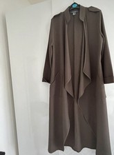 Woman Primark Long Jacket Size 8 khaki open abaya style 