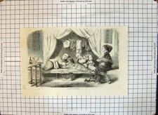 Original Old Antique Print