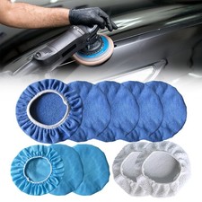 10X 9-10 inch Car Microfibre Polisher Bonnets Polishing Wax Buffer Pads Covers