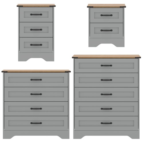 Panelled chest of - 3, 4