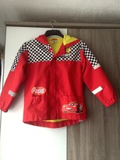 Disney’s Lighting 7/8 age boy’s rain coat with hood and zipped bag at back.