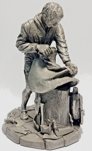Pewter sculpture saddler - sculpture,, the
