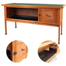 Pet Dwarf Rabbit Bunny Guinea Pig Wooden Hutch Small Animal House 4ft Shelter