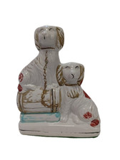 Vintage Staffordshire Style Ceramic Dog Figurine Pair Ornament Approx 20cm H 